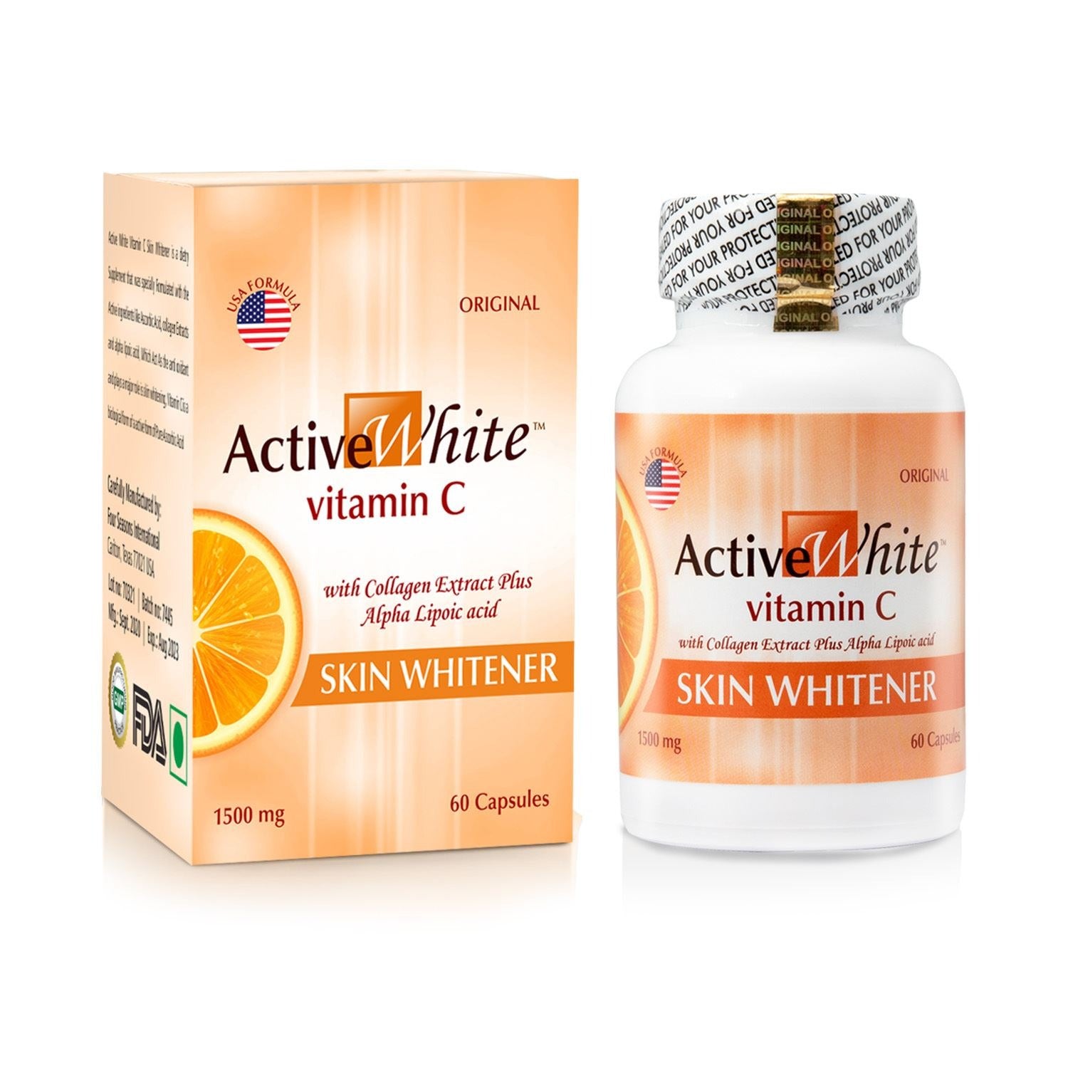 Active White Vitamin C 1500mg Skin Brightening – 60 Capsules